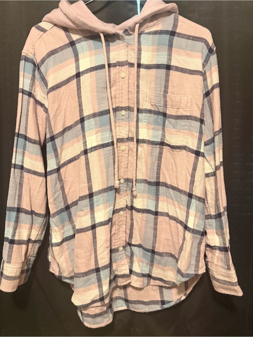 American Eagle 🦅 Plaid Button-Up Shirt - Pink Blue